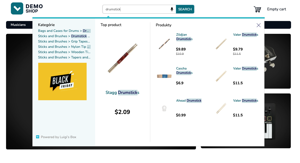 Autocomplete banners